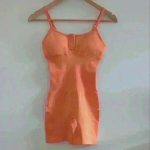 AMAZON | Women's Orange Henley  Spaghetti Strap Short Active Jumpsuit NW…